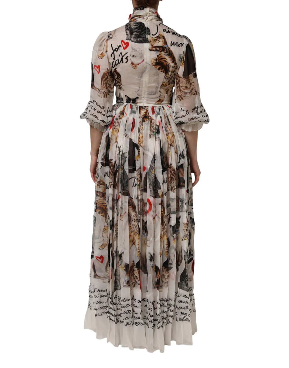Dolce & Gabbana Multicolor Animal Print Silk Ascot Maxi Dress - IT40|S - Dresses