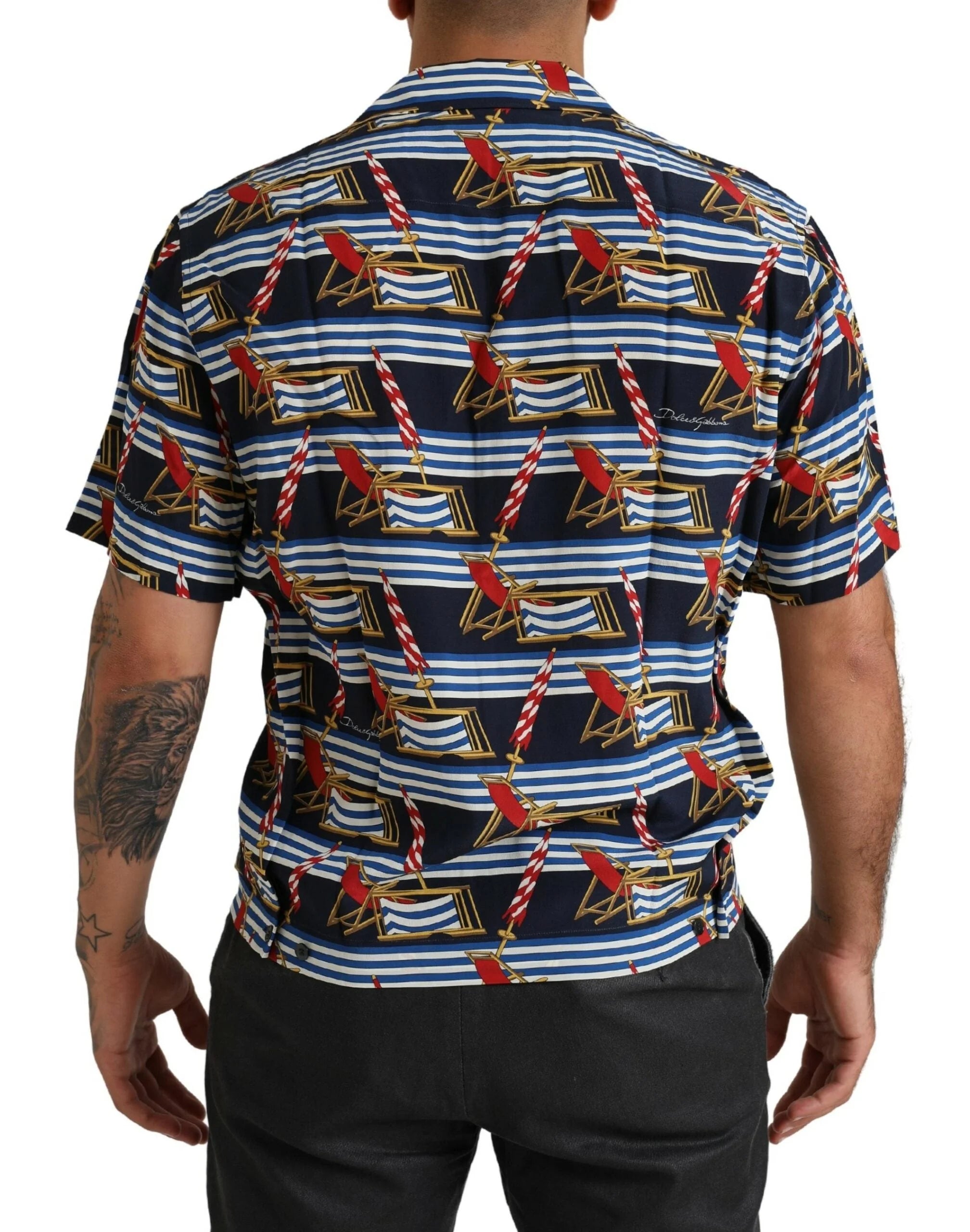 Dolce & Gabbana Multicolor Beach Chair Short Sleeves Shirt - Shirts