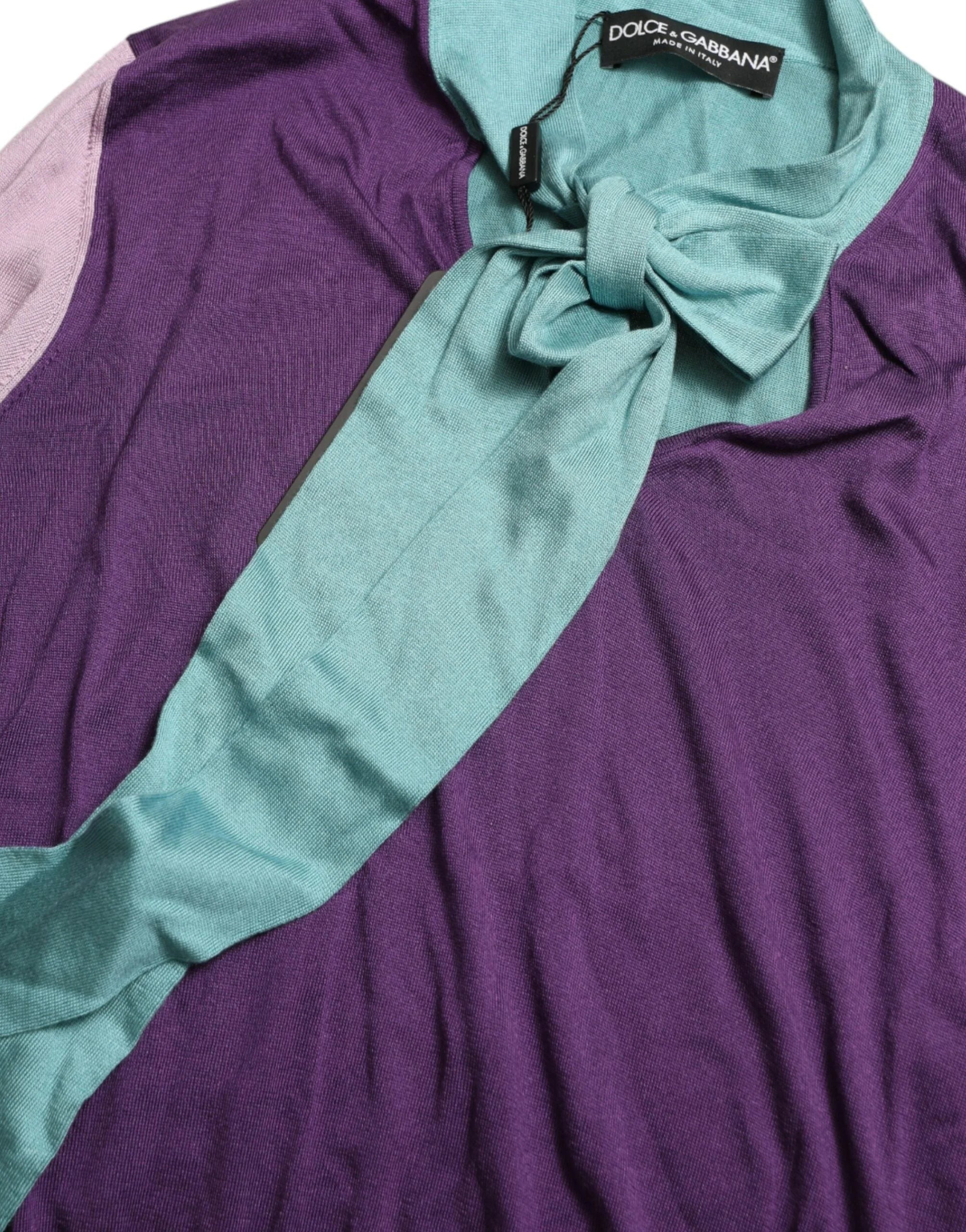 Dolce & Gabbana Multicolor Bow Fastening Pullover Sweater - IT44 | L - Sweaters