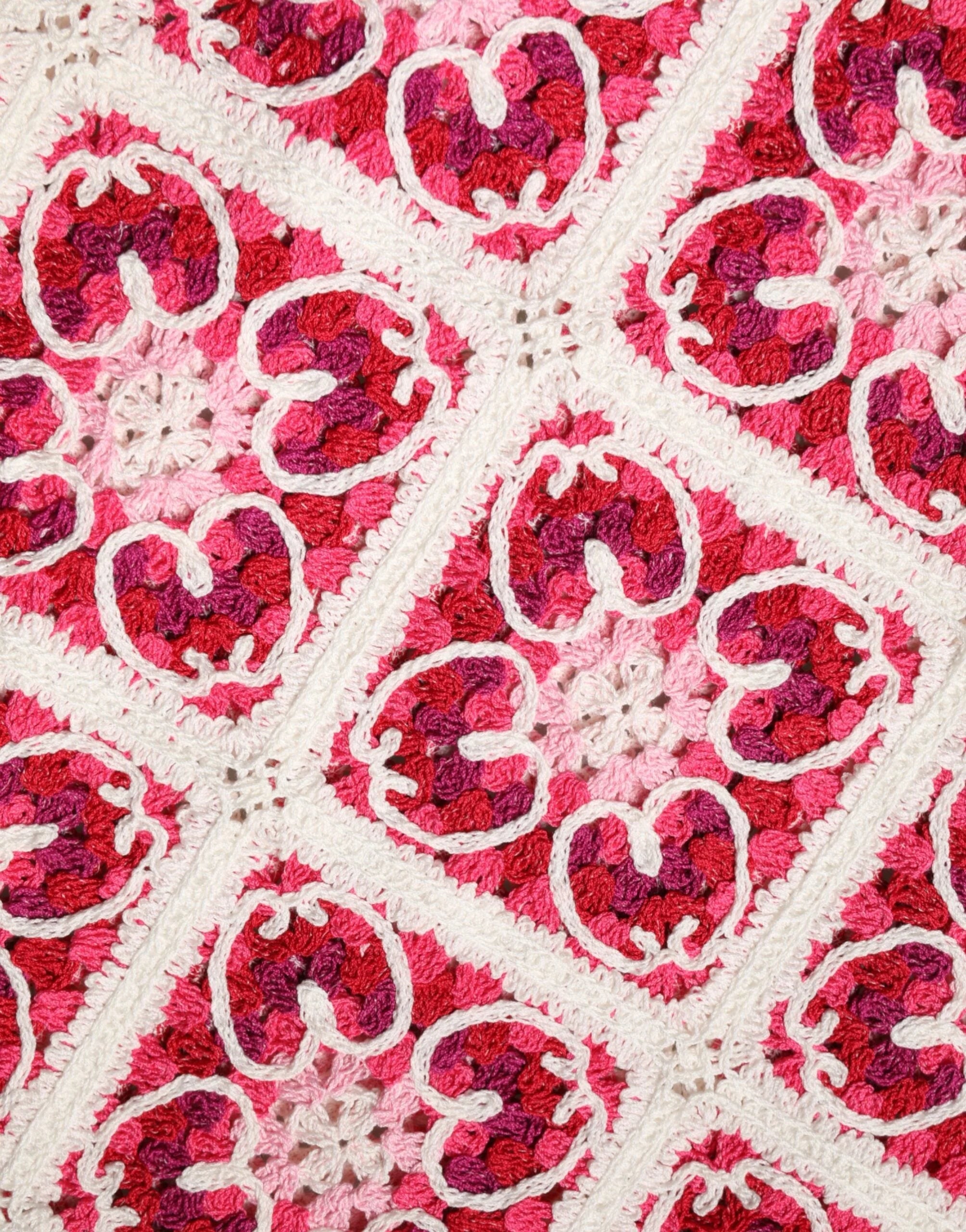 Dolce & Gabbana Multicolor Brick Stitched Crochet Mini Dress - IT38 | XS