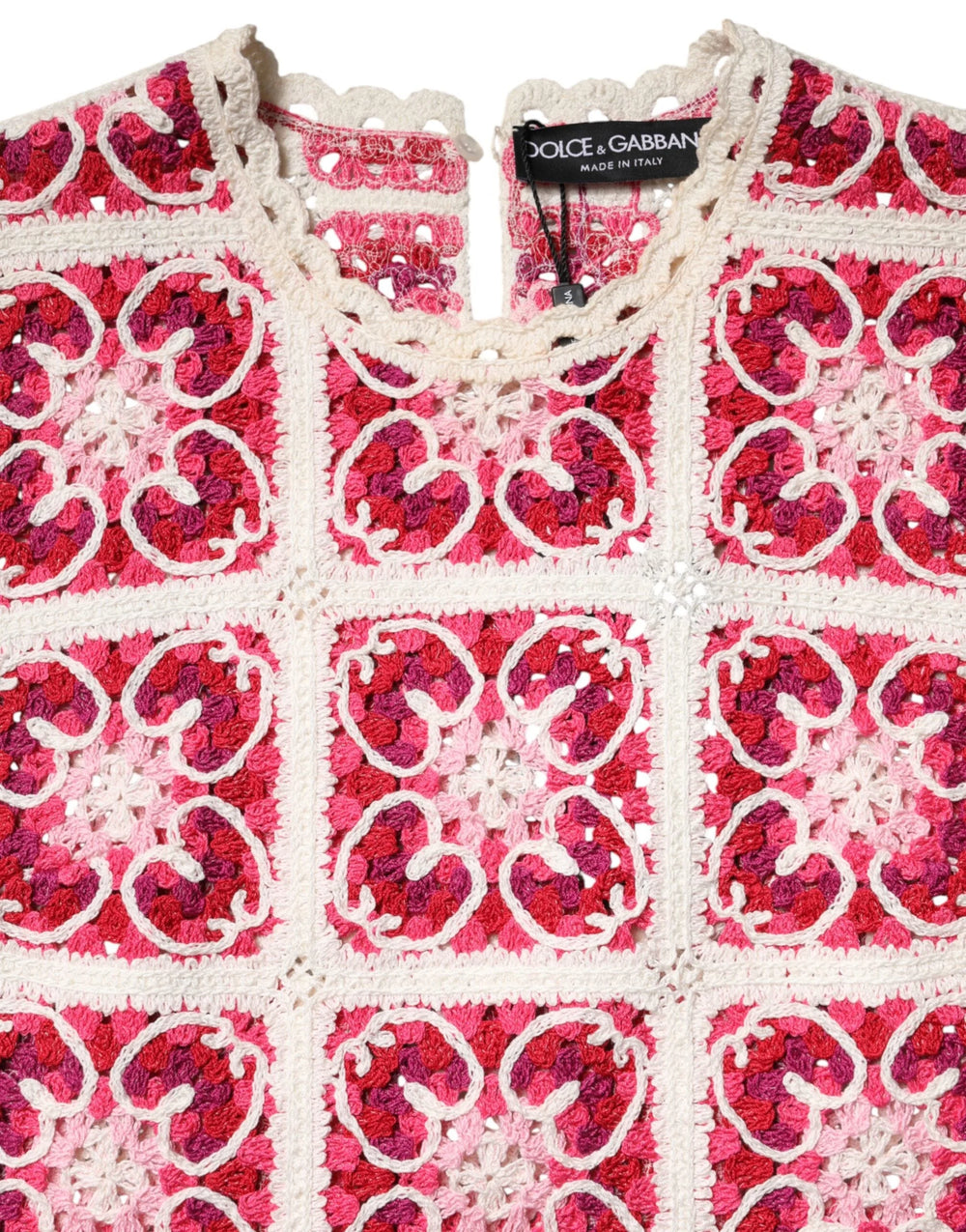 Dolce & Gabbana Multicolor Brick Stitched Crochet Mini Dress - IT38 | XS