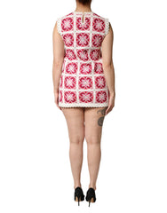 Dolce & Gabbana Multicolor Brick Stitched Crochet Mini Dress - IT38 | XS
