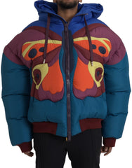 Dolce & Gabbana Multicolor Butterfly Hooded Puffer Jacket - IT52 | XL - Puffer Jackets