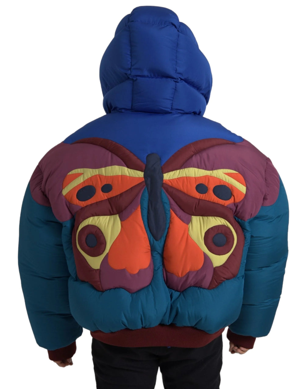 Dolce & Gabbana Multicolor Butterfly Hooded Puffer Jacket - IT52 | XL - Puffer Jackets