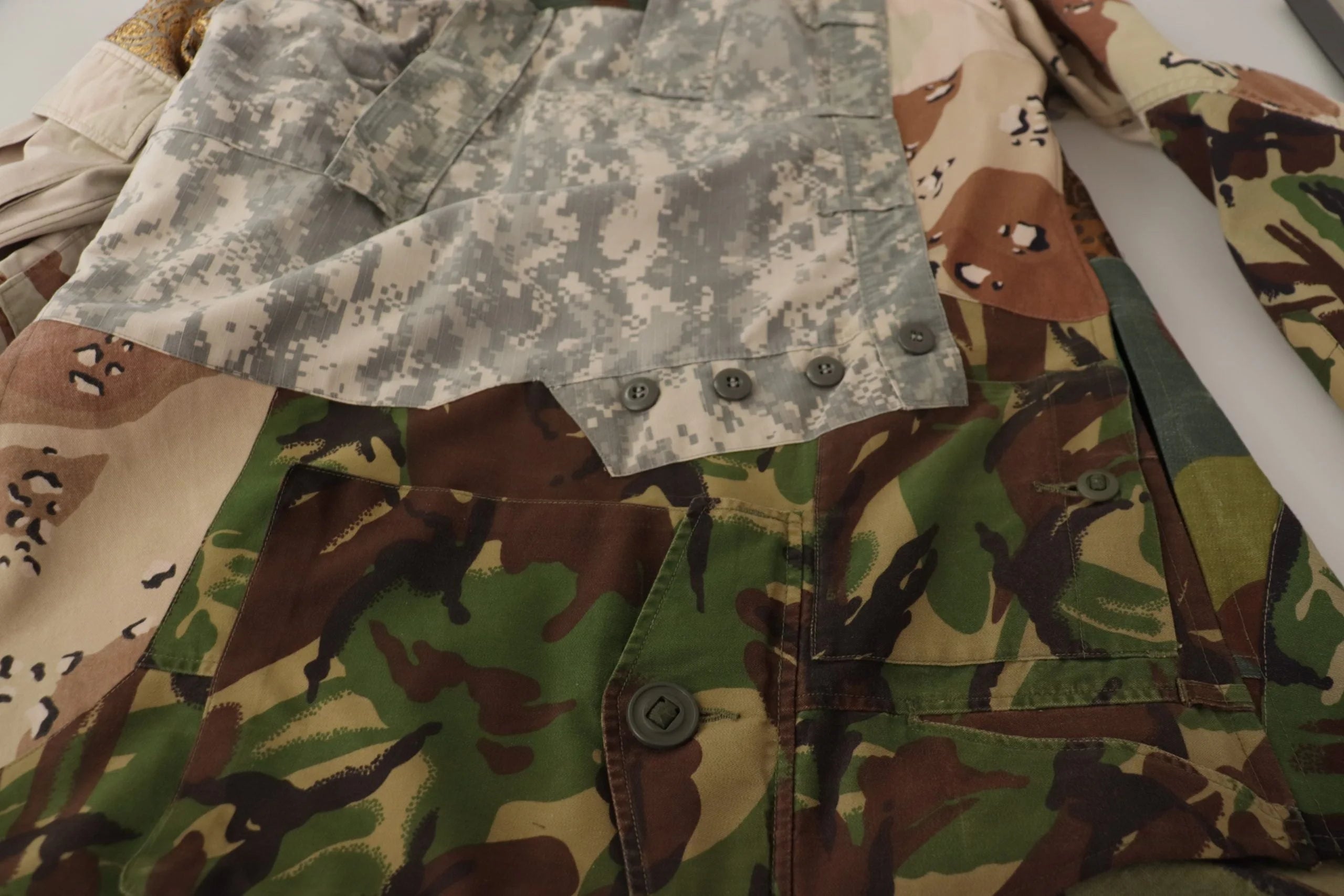 Dolce & Gabbana Multicolor Button Down Patchwork Shirt - IT42 | XL - Shirts