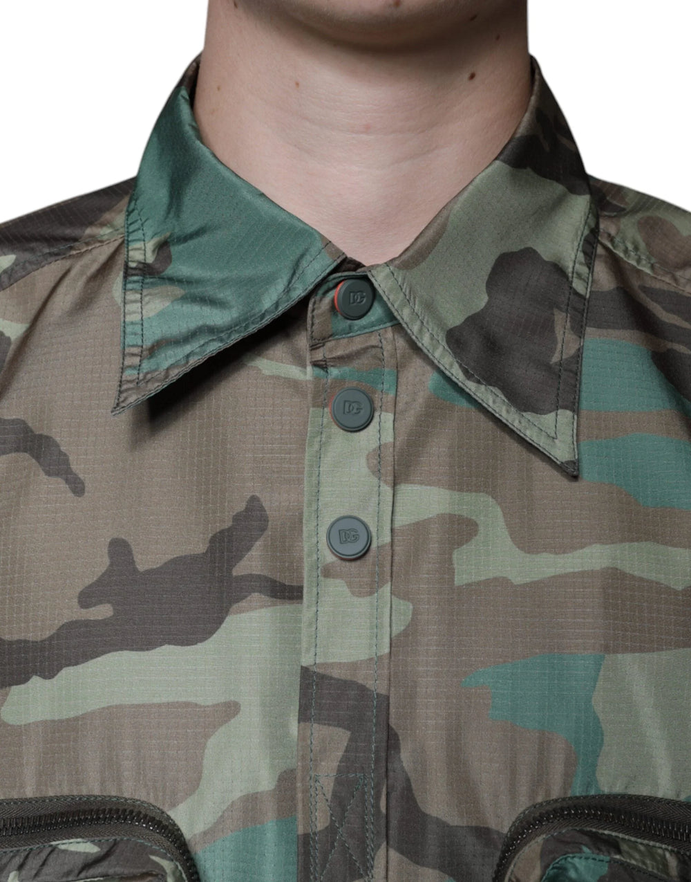 Dolce & Gabbana Multicolor Camouflage Button Down Shirt - Shirts