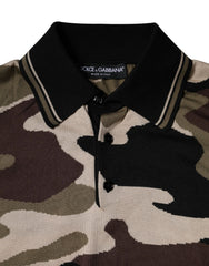 Dolce & Gabbana Multicolor Camouflage Collared Polo T-shirt - IT50 | L - Polos