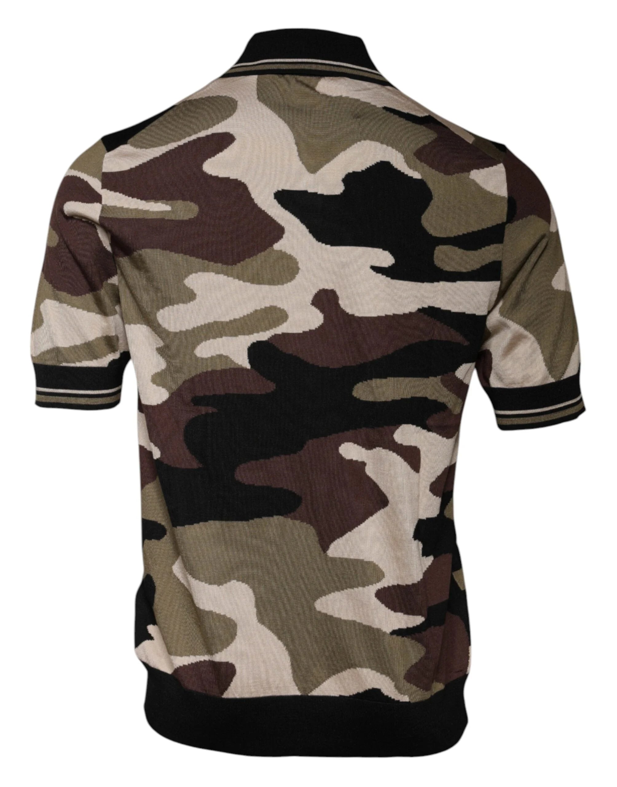 Dolce & Gabbana Multicolor Camouflage Collared Polo T-shirt - IT50 | L - Polos