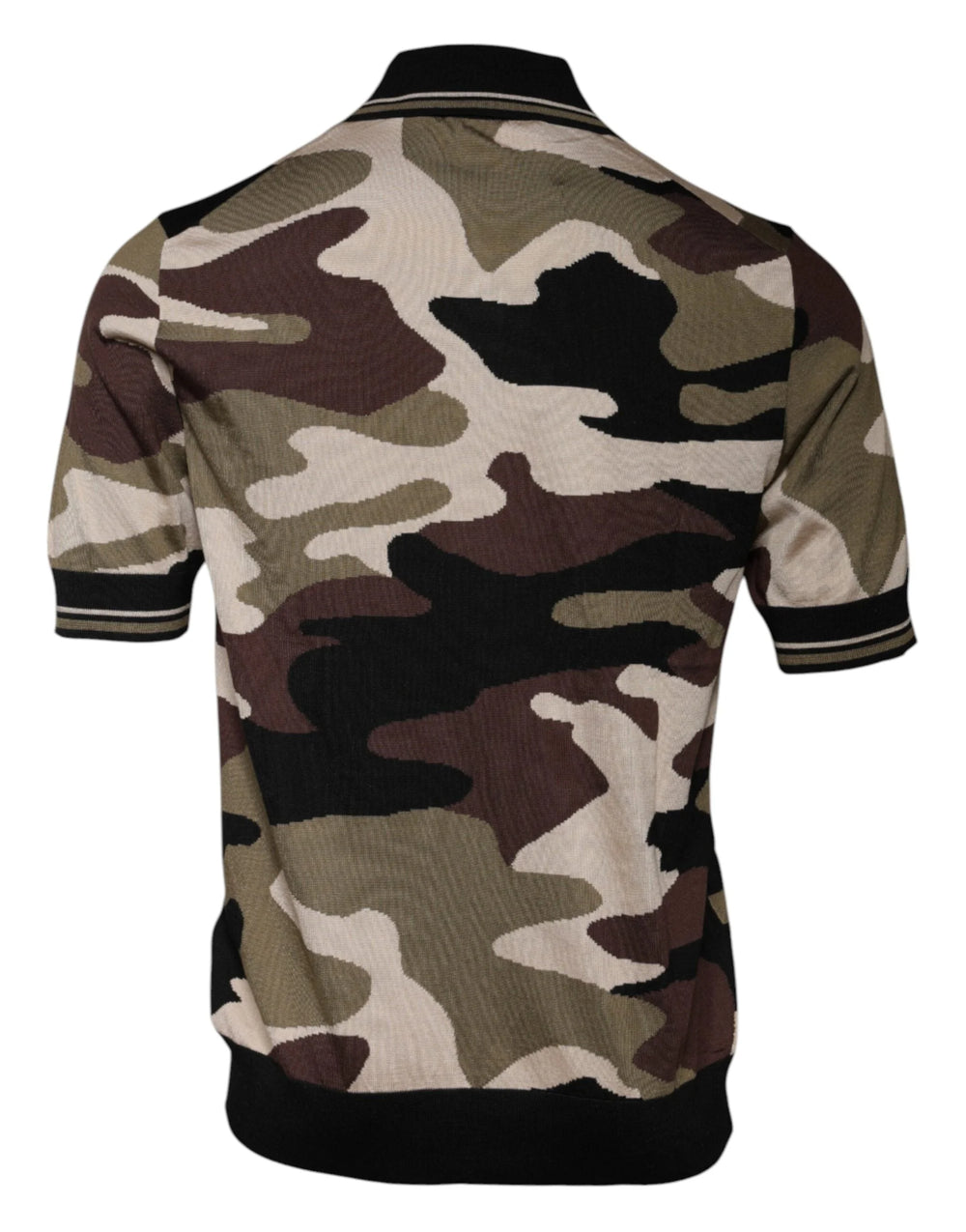 Dolce & Gabbana Multicolor Camouflage Collared Polo T-shirt - IT50 | L - Polos