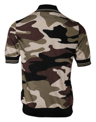 Dolce & Gabbana Multicolor Camouflage Collared Polo T-shirt - IT50 | L - Polos