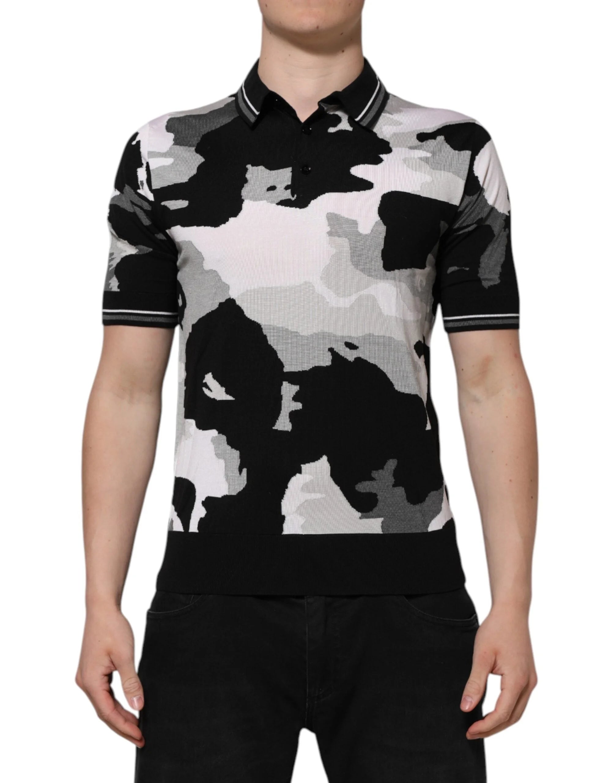 Dolce & Gabbana Multicolor Camouflage Collared Polo T-shirt - Polos