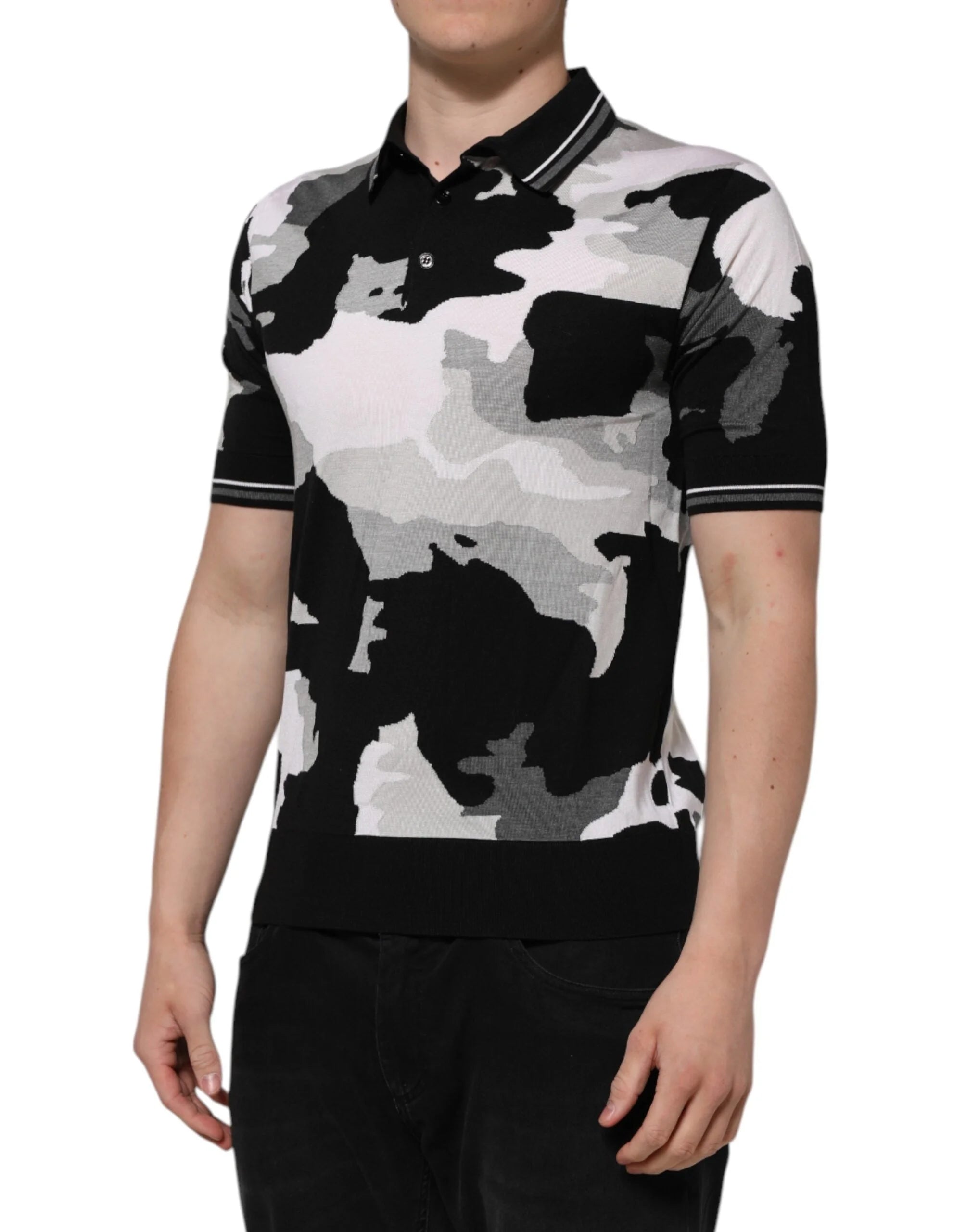 Dolce & Gabbana Multicolor Camouflage Collared Polo T-shirt - Polos