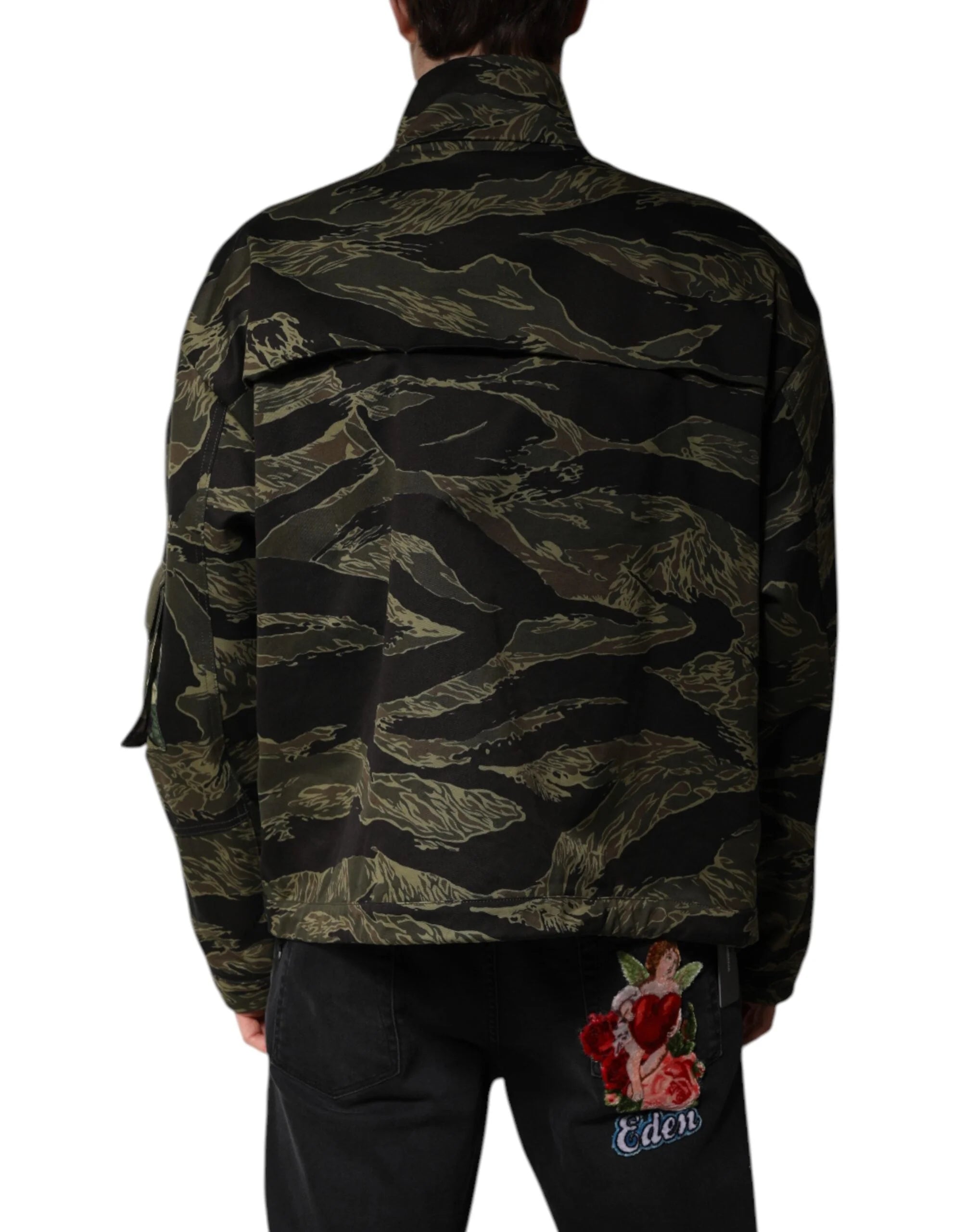 Dolce & Gabbana Multicolor Camouflage Cotton Bomber Jacket - IT52 | XL - Bomber Jackets