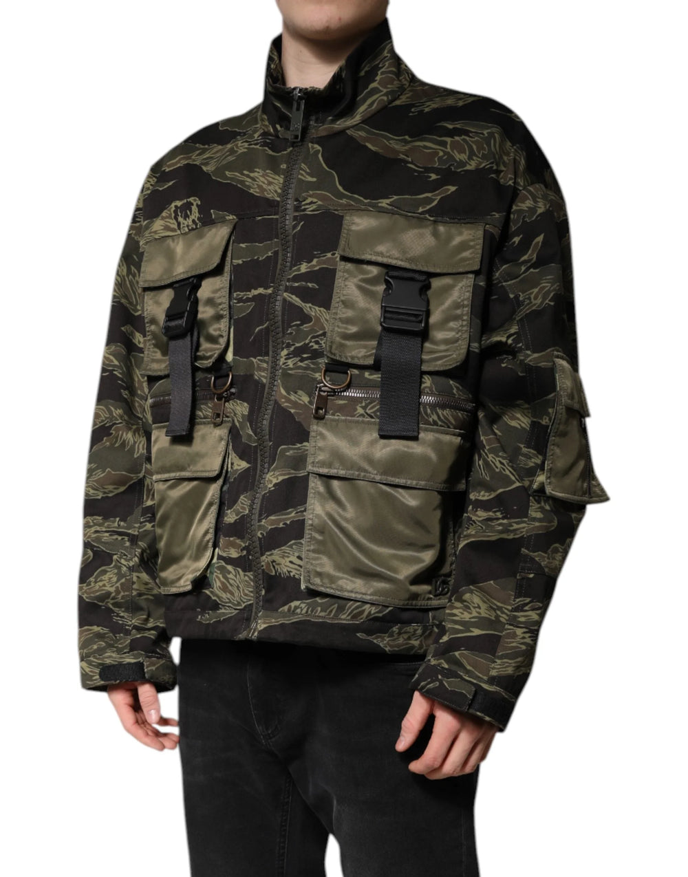 Dolce & Gabbana Multicolor Camouflage Cotton Bomber Jacket - IT52 | XL - Bomber Jackets