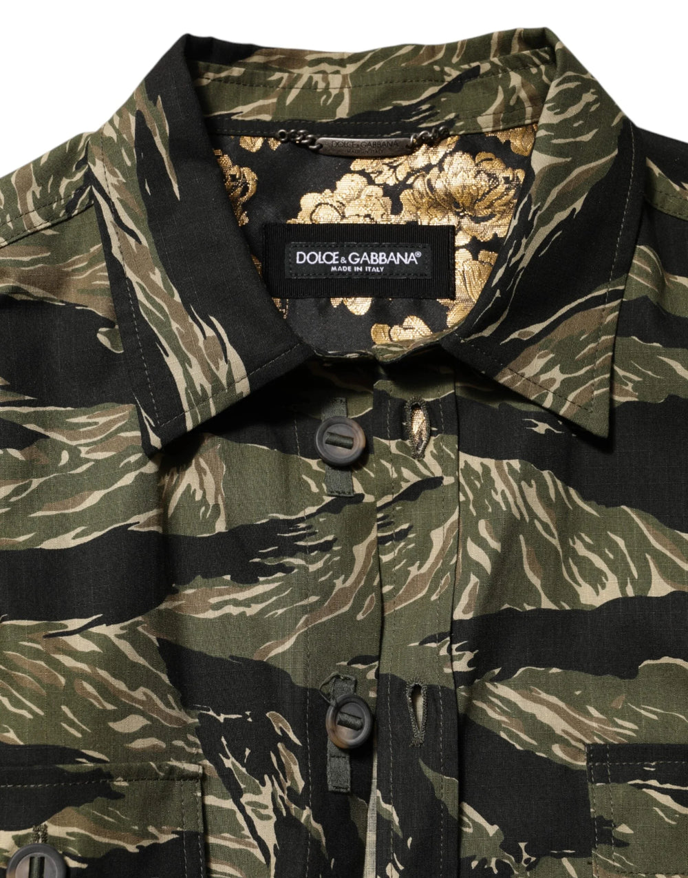 Dolce & Gabbana Multicolor Camouflage Cotton Casual Shirt - IT54 | XL - Shirts