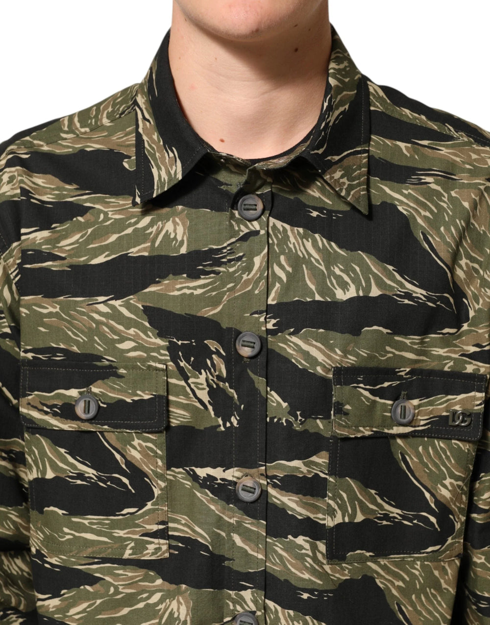 Dolce & Gabbana Multicolor Camouflage Cotton Casual Shirt - IT54 | XL - Shirts