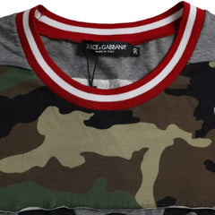 Dolce & Gabbana Multicolor Camouflage Cotton Crew Neck Men T-shirt - IT50 | L - T-Shirts