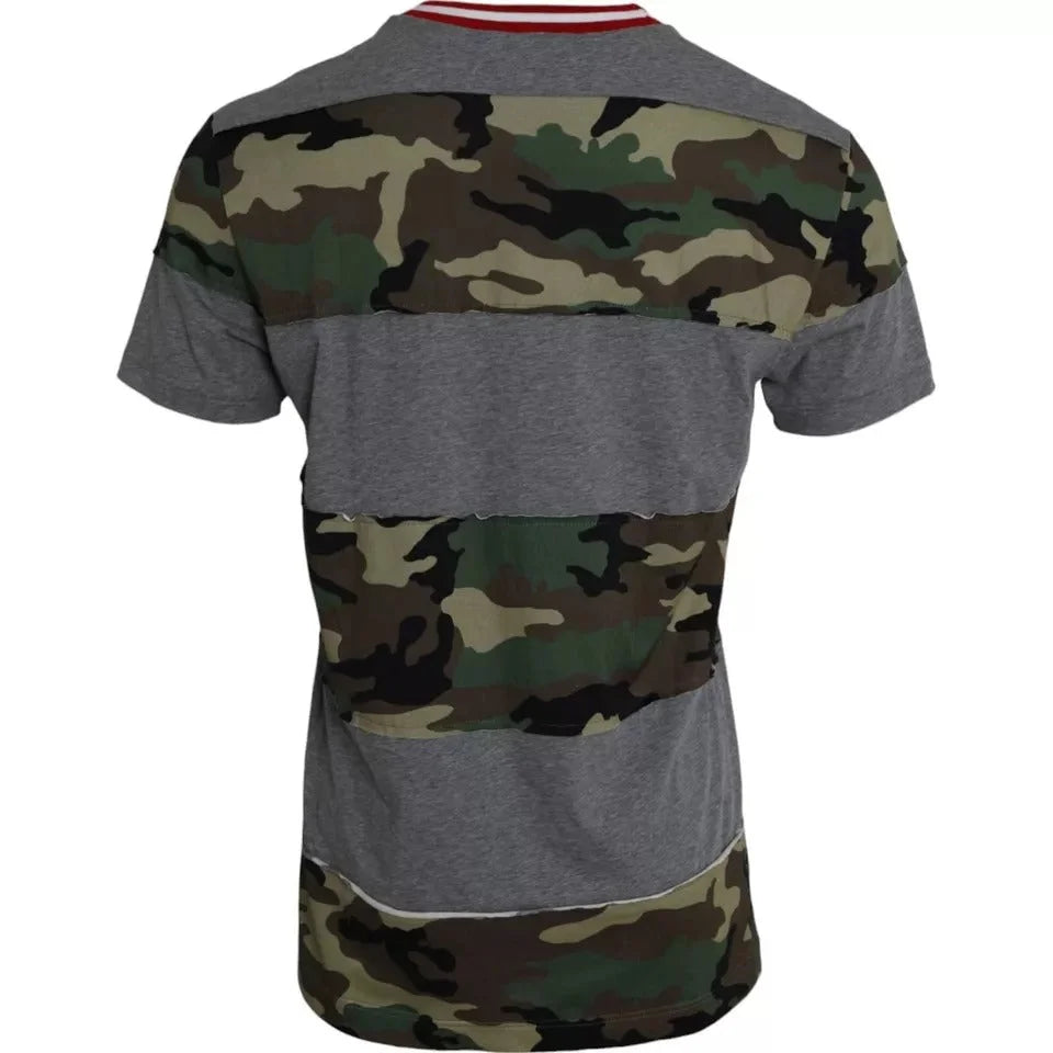 Dolce & Gabbana Multicolor Camouflage Cotton Crew Neck Men T-shirt - IT50 | L - T-Shirts