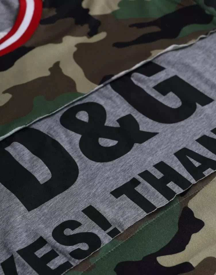 Dolce & Gabbana Multicolor Camouflage Cotton Crew Neck Men T-shirt - IT50 | L - T-Shirts