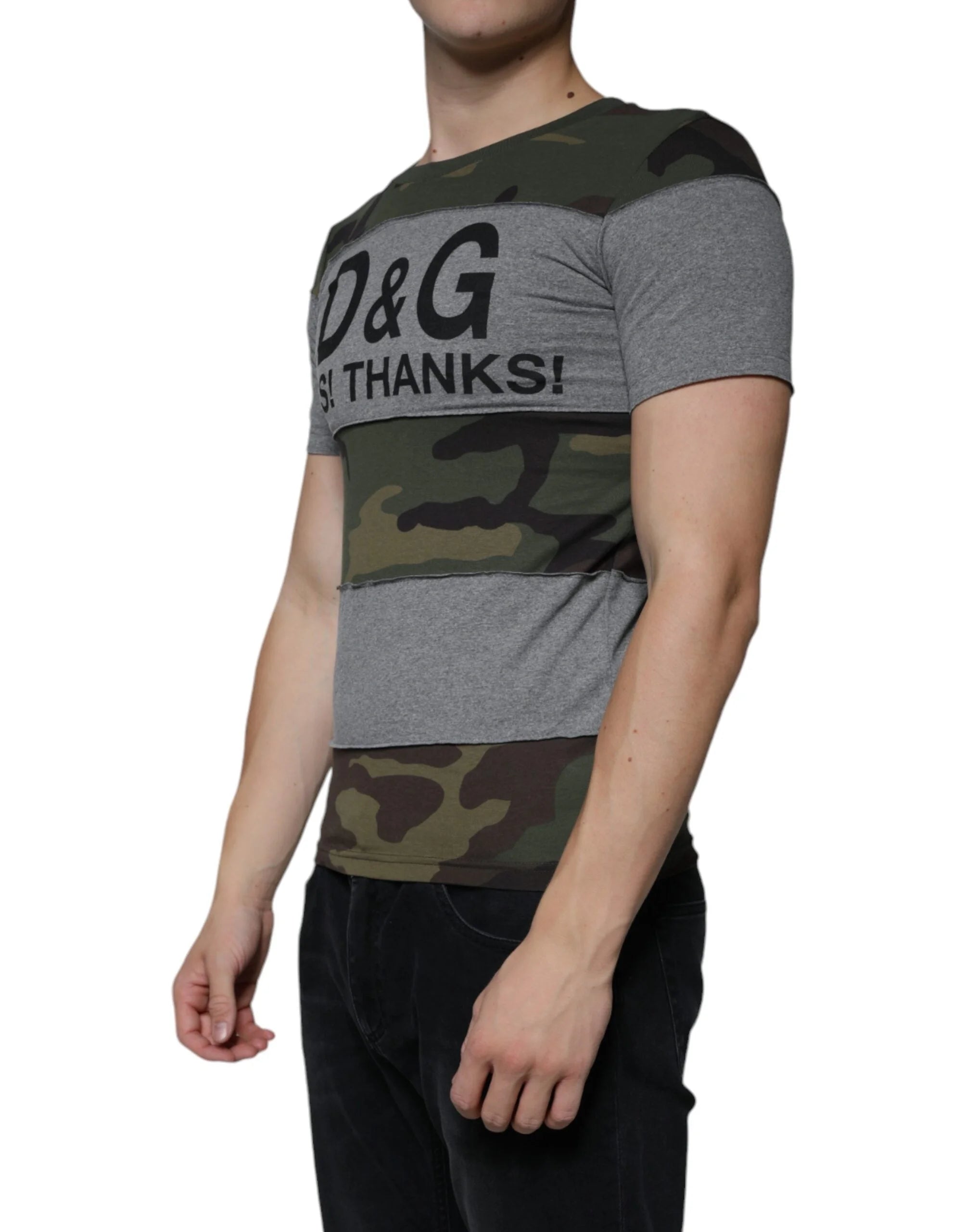 Dolce & Gabbana Multicolor Camouflage Cotton Crew Neck T-shirt - IT44 | XS - T-Shirts