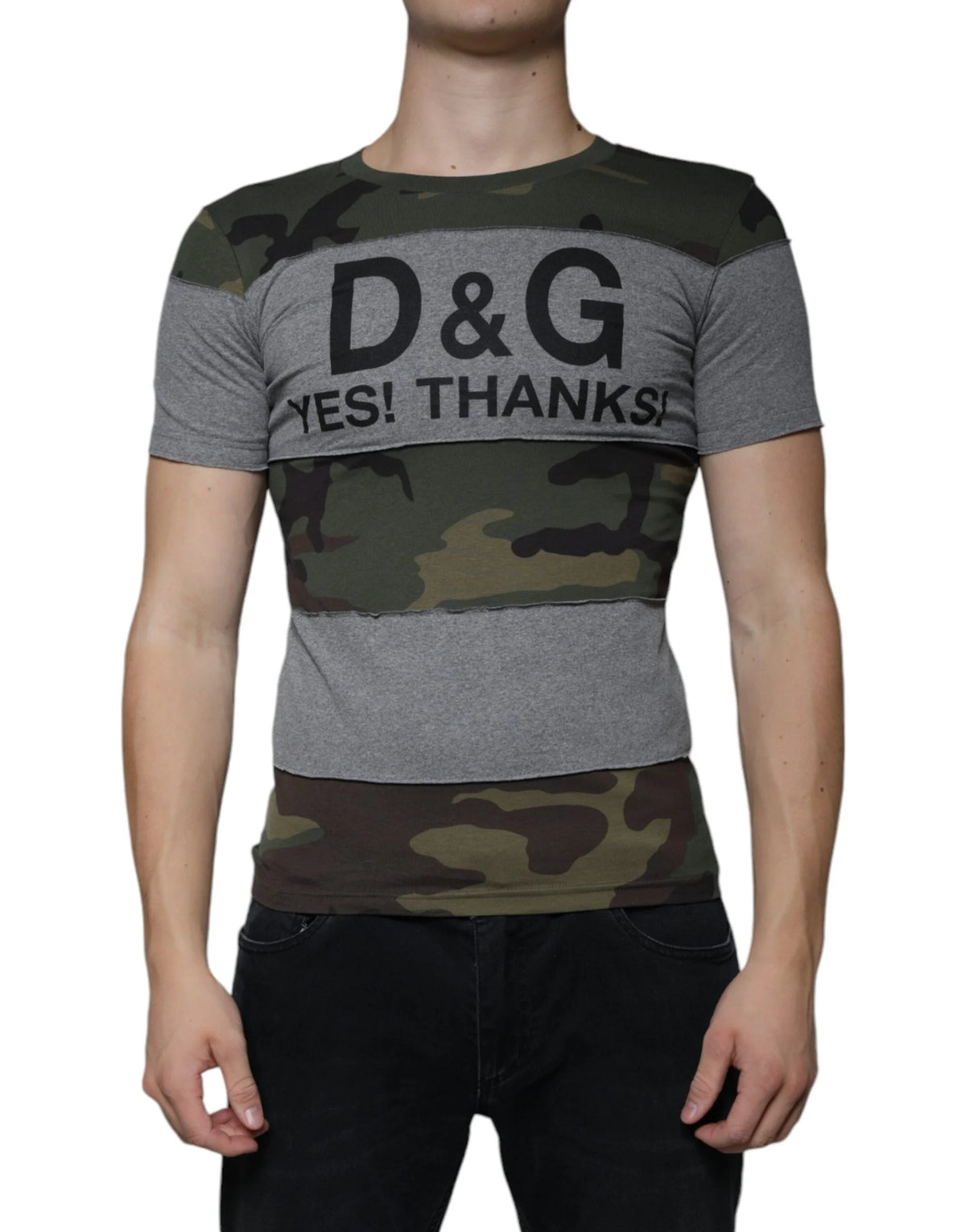Dolce & Gabbana Multicolor Camouflage Cotton Crew Neck T-shirt - IT44 | XS - T-Shirts