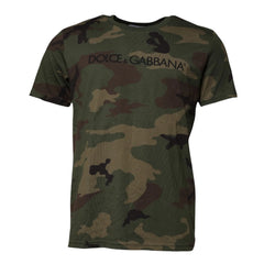 Dolce & Gabbana Multicolor Camouflage Cotton Crew Neck T-shirt - IT44 | XS - T-Shirts