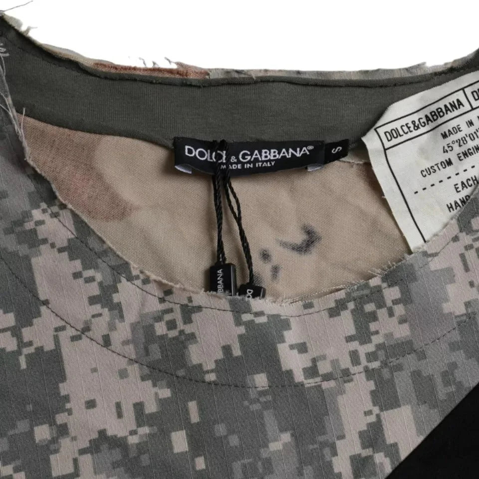 Dolce & Gabbana Multicolor Camouflage Cotton Round Neck Men T-shirt - IT46 | S - T-Shirts