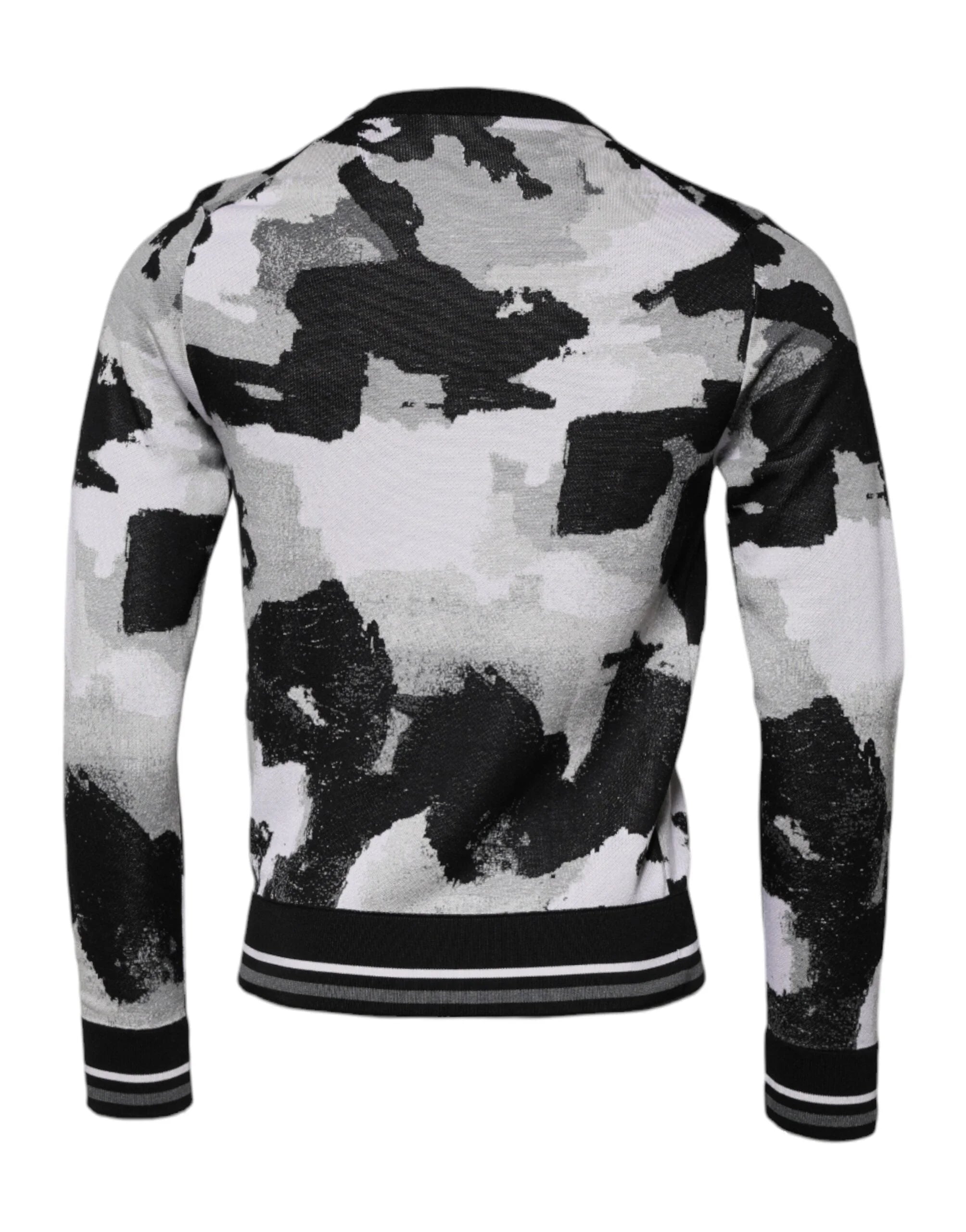 Dolce & Gabbana Multicolor Camouflage Crew Neck Men Pullover Sweater - IT46 | S - Sweaters