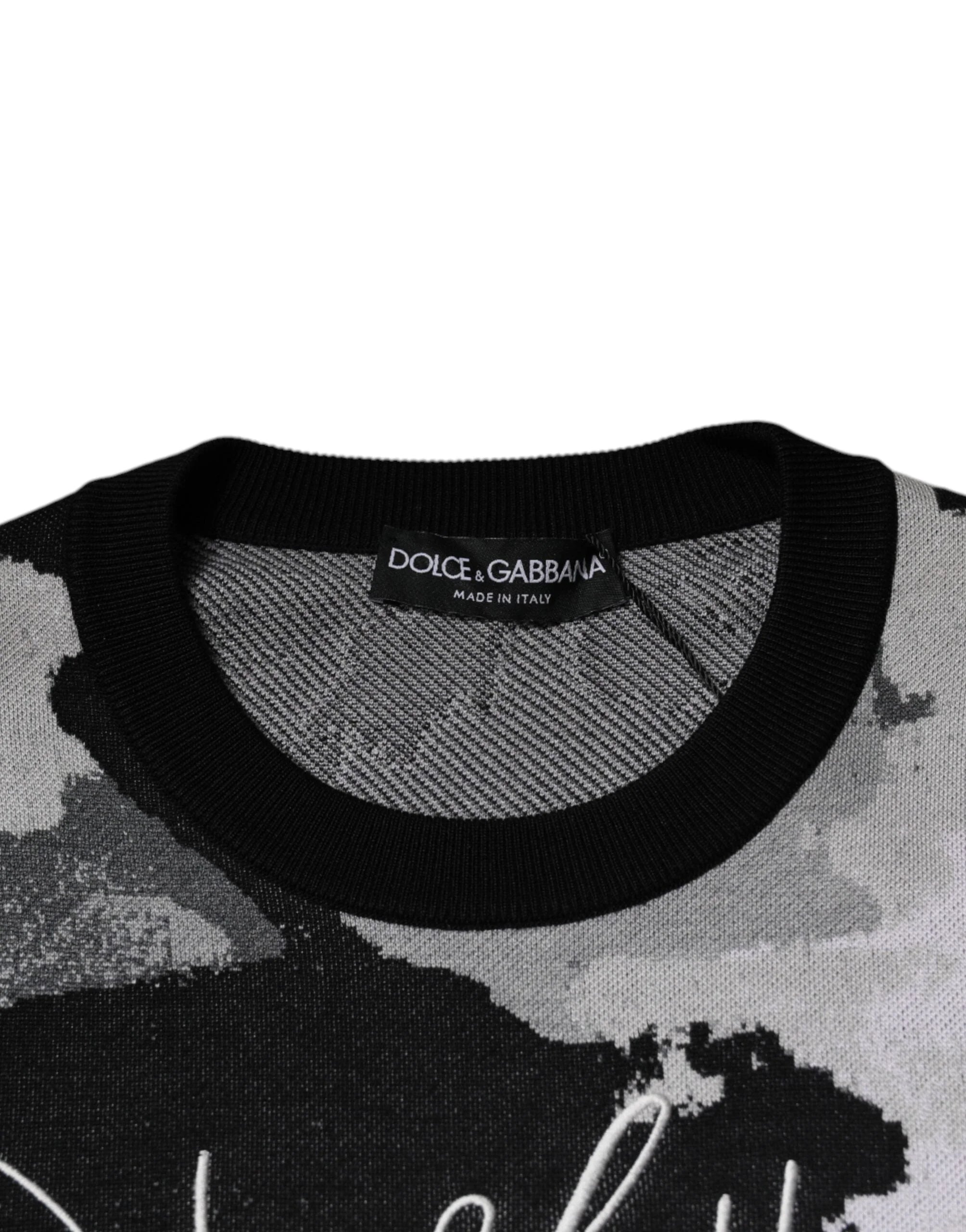 Dolce & Gabbana Multicolor Camouflage Crew Neck Men Pullover Sweater - IT46 | S - Sweaters