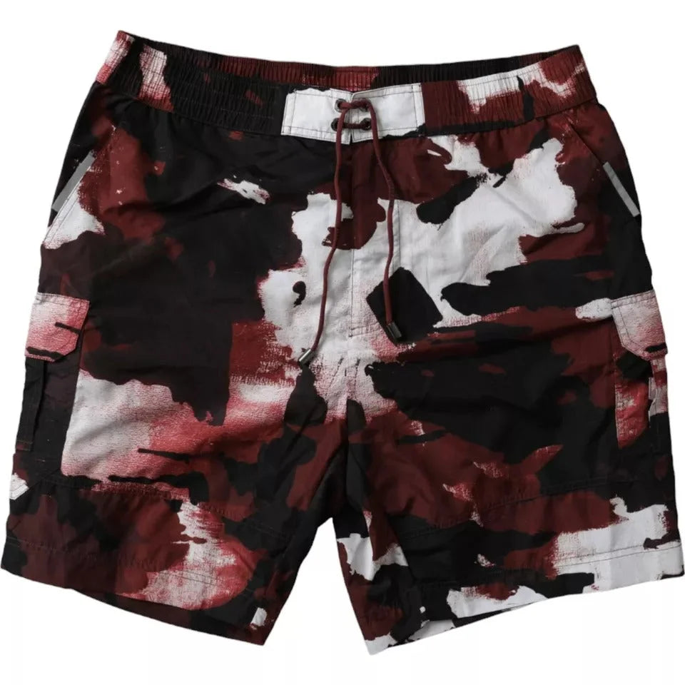 Dolce & Gabbana Multicolor Camouflage DG Logo Beachwear Shorts Swimwear - Boardshorts