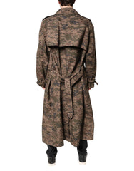 Dolce & Gabbana Multicolor Camouflage Double Breasted Coat Jacket - IT54 | XL - Trench Coats