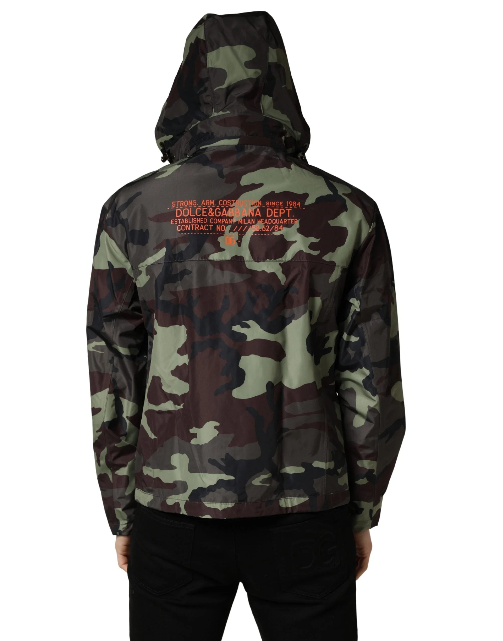 Dolce & Gabbana Multifarvet Camouflage Hættet Bomber Jakke - IT46 | S