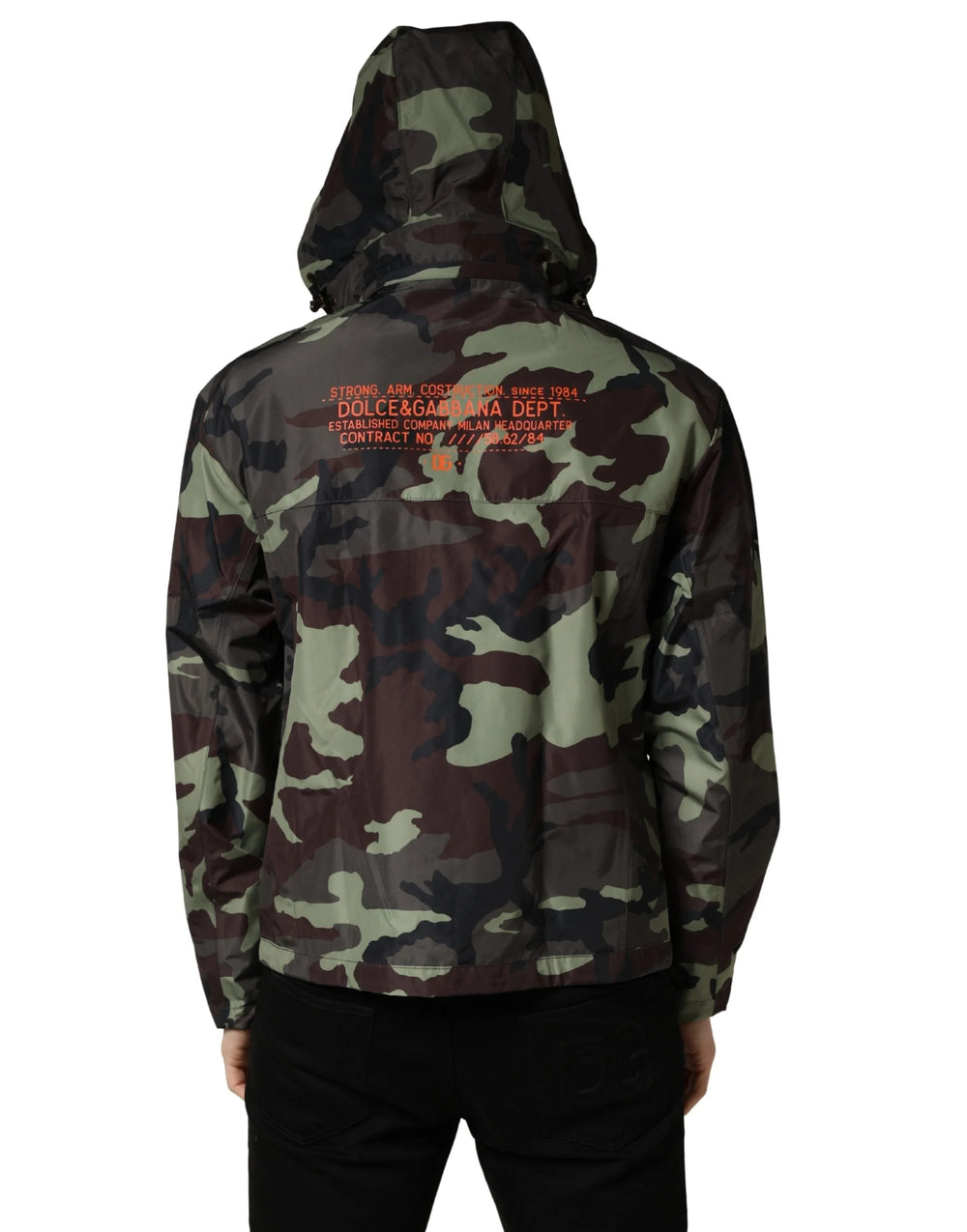 Dolce & Gabbana Multifarvet Camouflage Hættet Bomber Jakke - IT46 | S