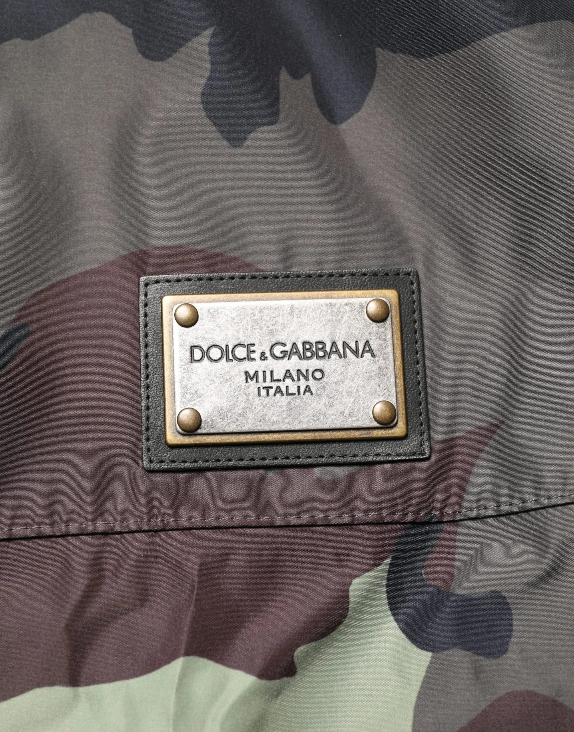 Dolce & Gabbana Multifarvet Camouflage Hættet Bomber Jakke - IT46 | S
