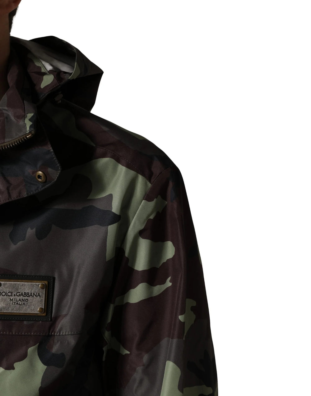 Dolce & Gabbana Multifarvet Camouflage Hættet Bomber Jakke - IT46 | S