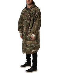 Dolce & Gabbana Multicolor Camouflage Hooded Coat Jacket - IT54 | XL