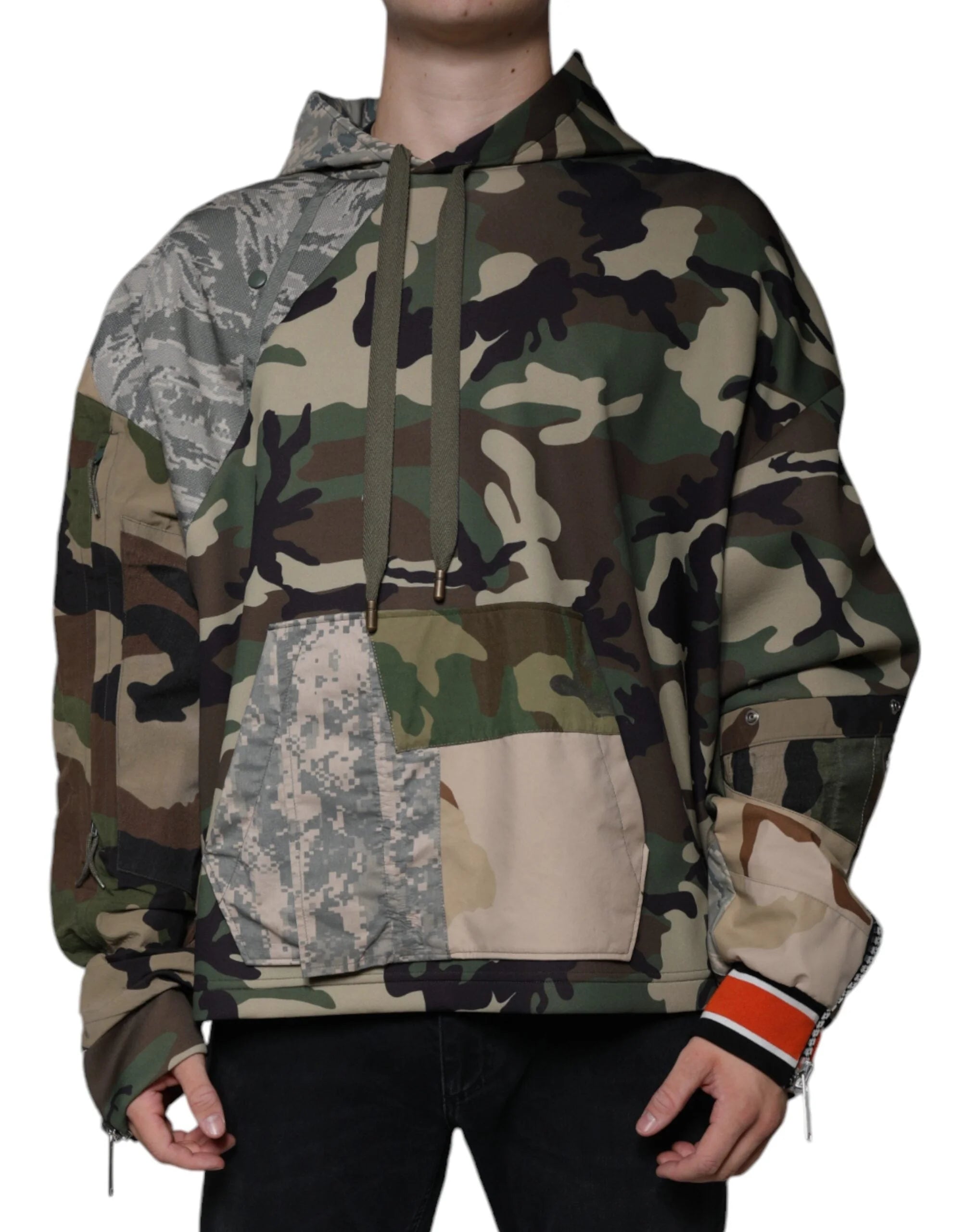 Dolce & Gabbana Multicolor Camouflage Hooded Sweatshirt Sweater - IT54 | XL - Hoodies