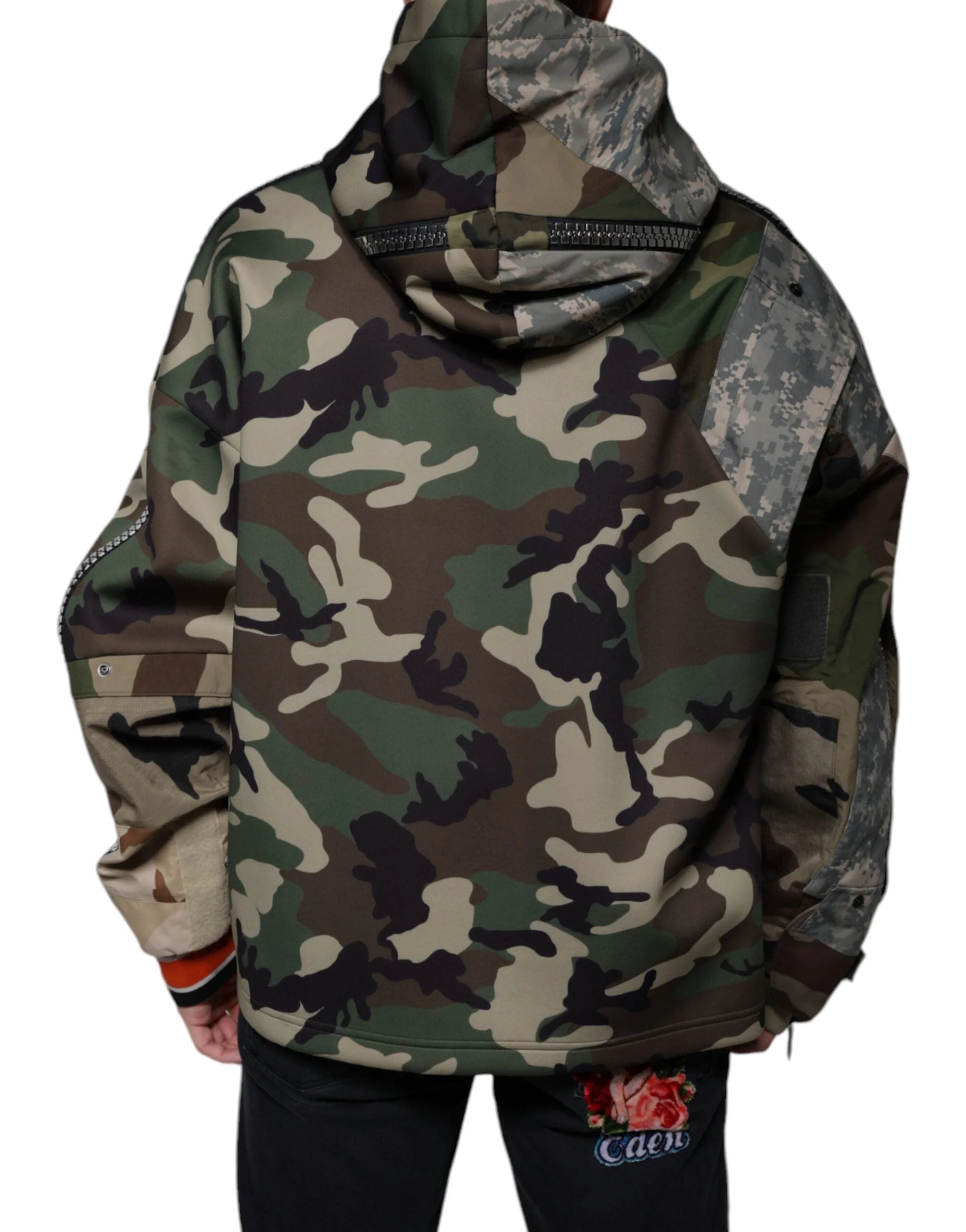 Dolce & Gabbana Multicolor Camouflage Hooded Sweatshirt Sweater - IT54 | XL - Hoodies