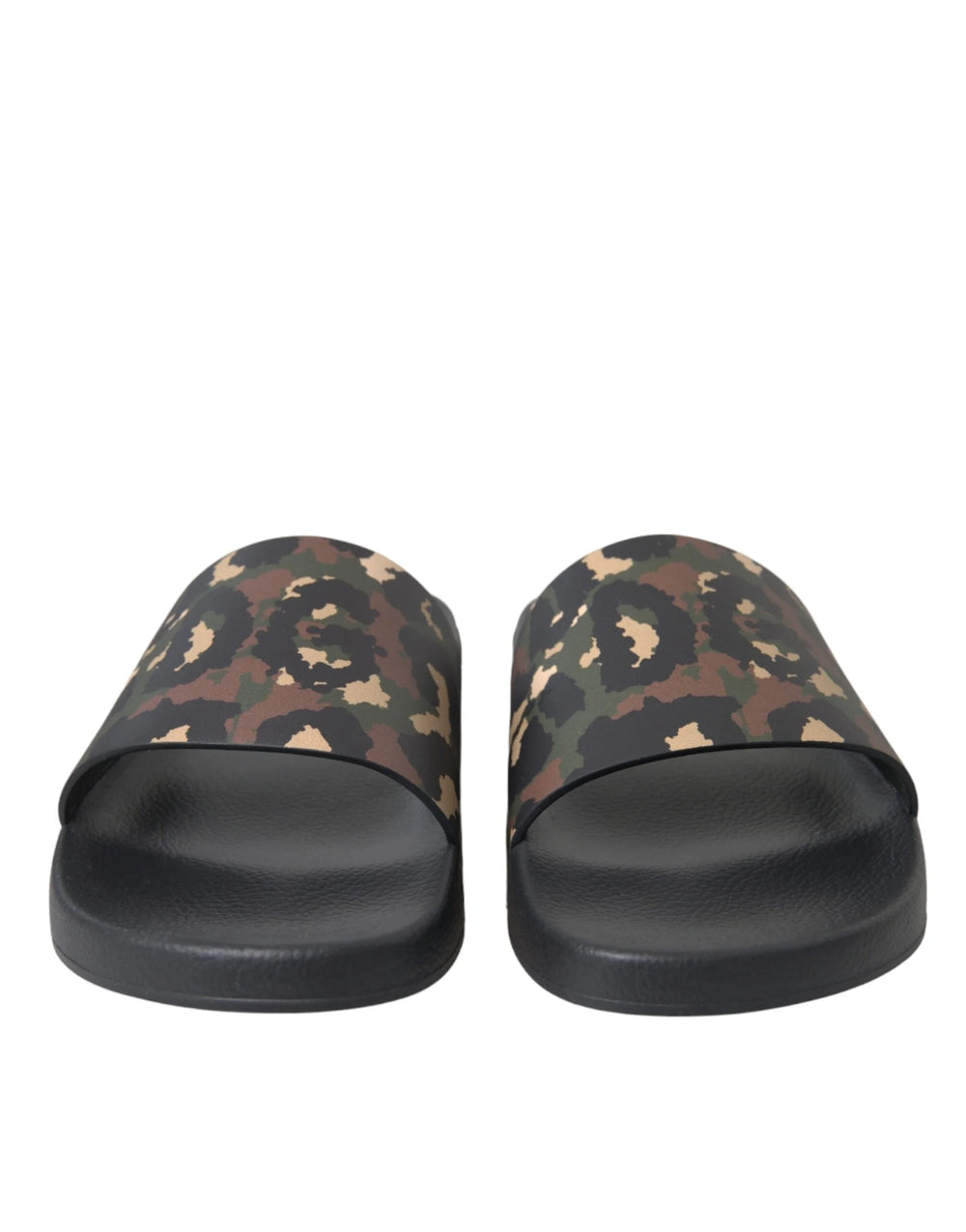 Dolce & Gabbana Multicolor Camouflage Leather Beachwear Men Shoes - EU41/US8 - Sandals
