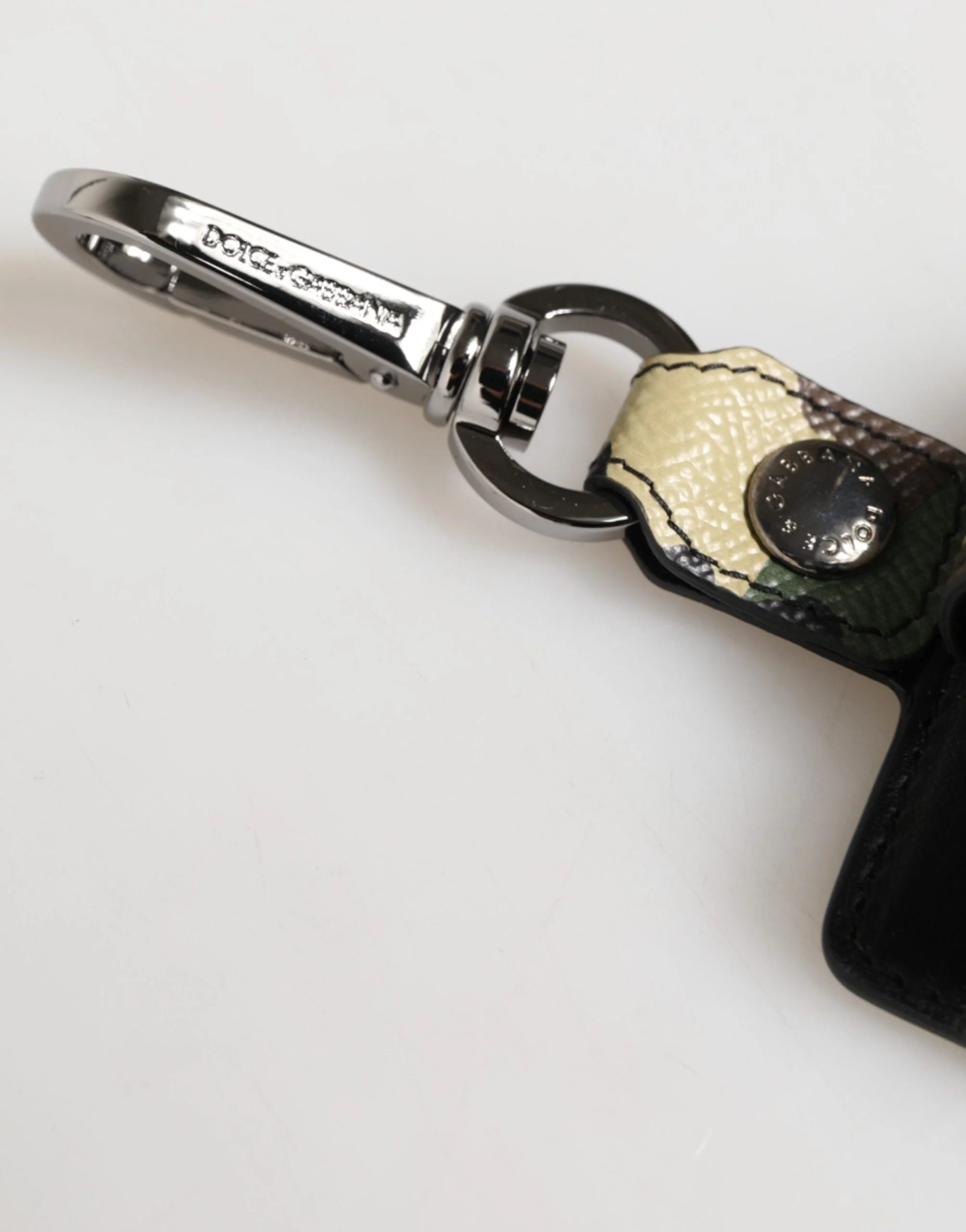 Dolce & Gabbana Multicolor Camouflage Leather Metal Accessory Airpods Case - Headphone Carrying Cases