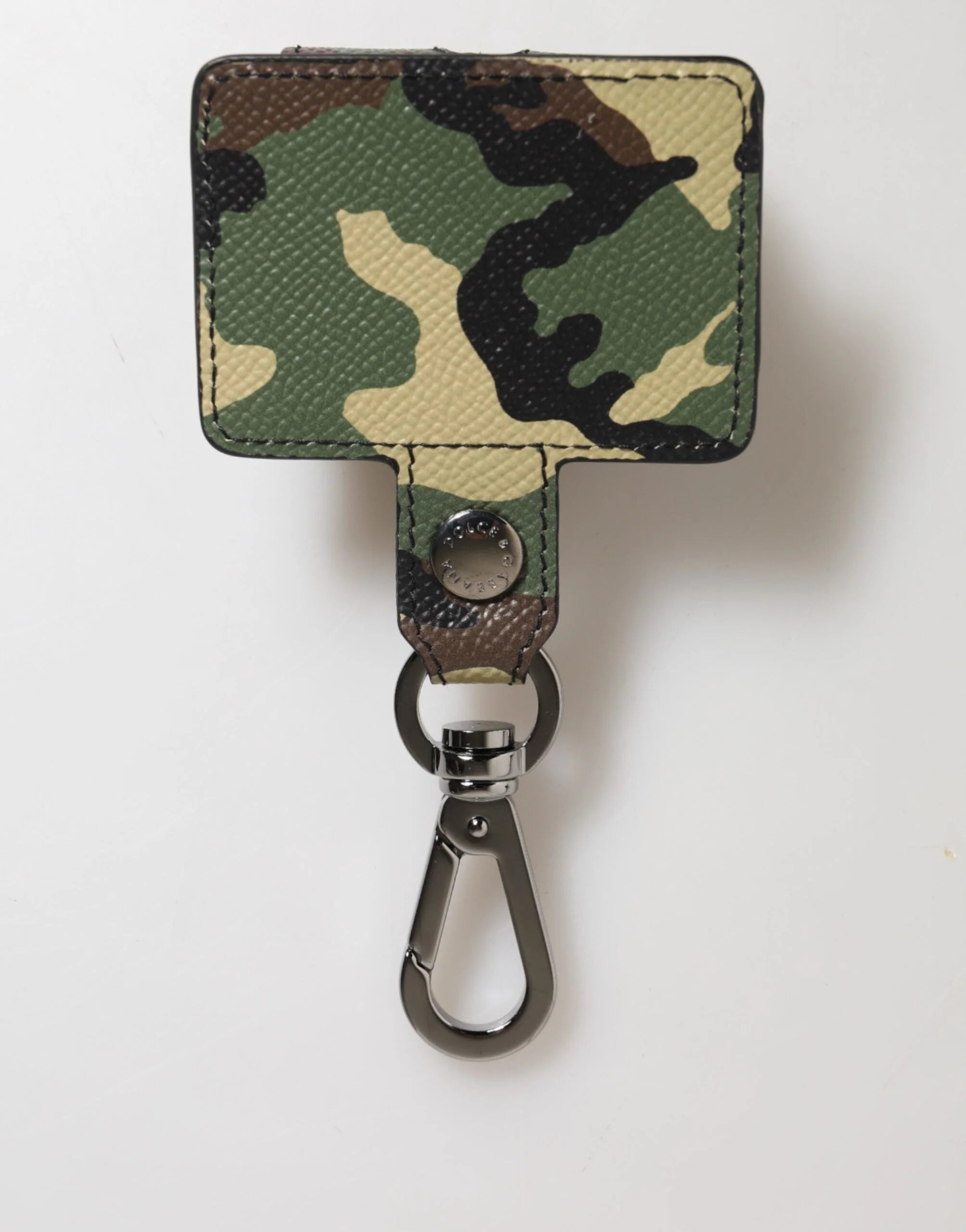 Dolce & Gabbana Multicolor Camouflage Leather Metal Accessory Airpods Case - Headphone Carrying Cases