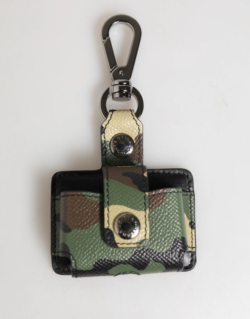 Dolce & Gabbana Multicolor Camouflage Leather Metal Accessory Airpods Case - Headphone Carrying Cases