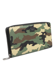 Dolce & Gabbana Multicolor Camouflage Logo Zip Around Continental Wallet - Wallets