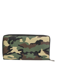 Dolce & Gabbana Multicolor Camouflage Logo Zip Around Continental Wallet - Wallets