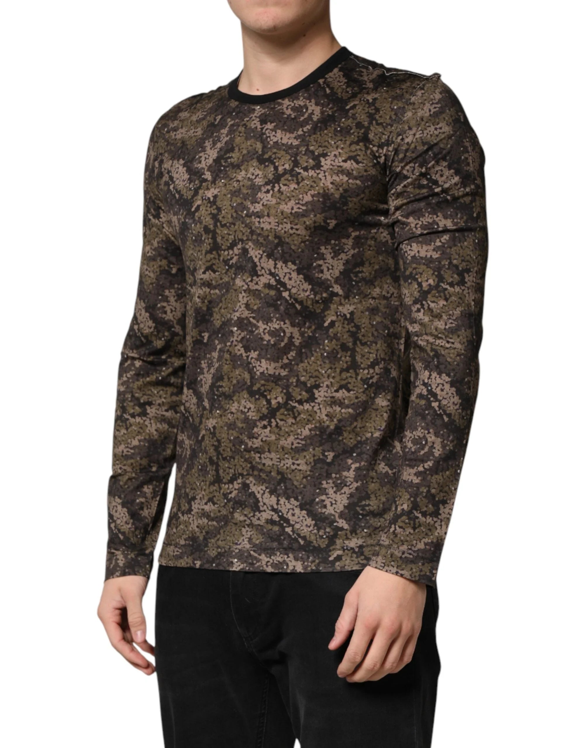 Dolce & Gabbana Multicolor Camouflage Long Sleeves T-shirt