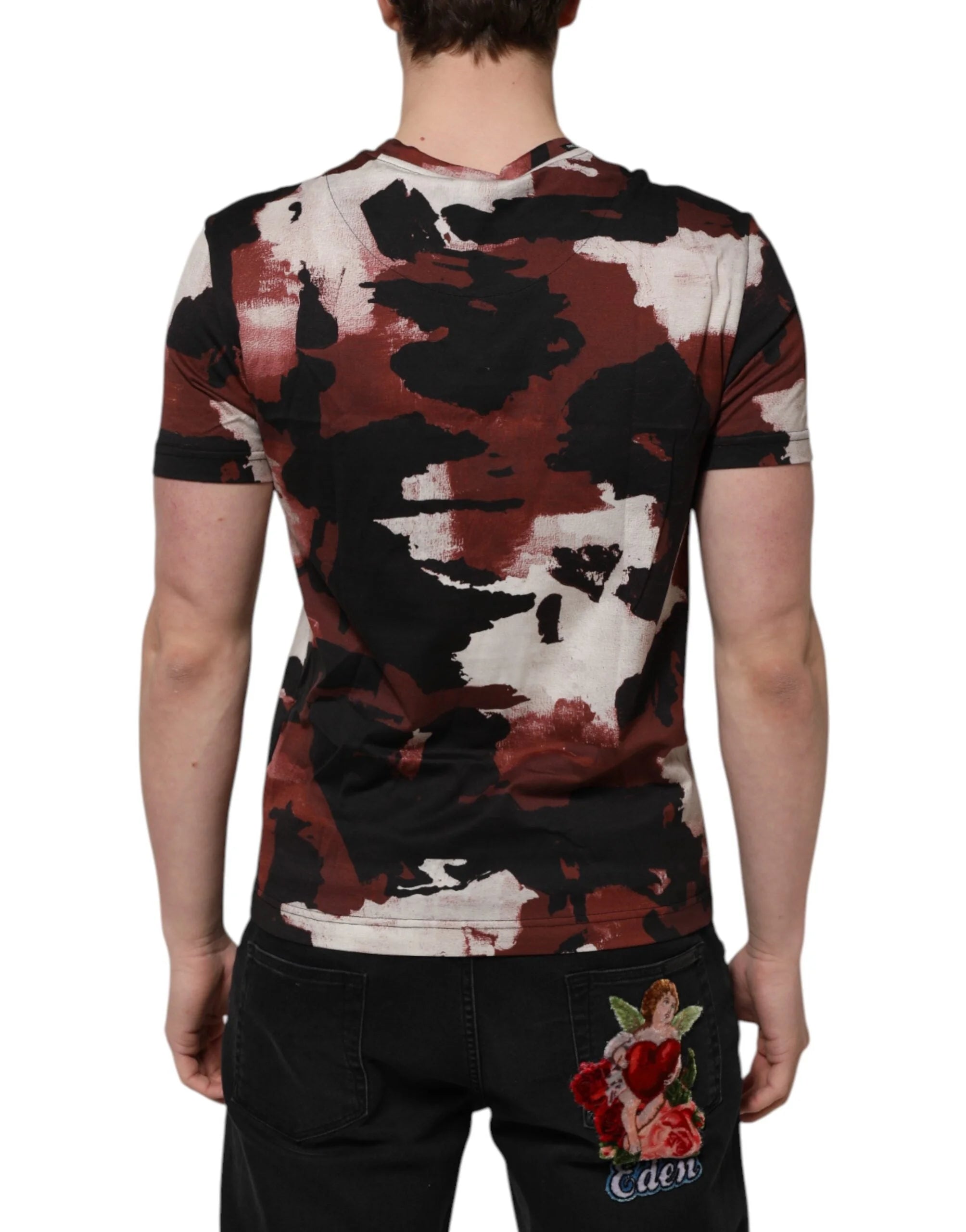Dolce & Gabbana Multicolor Camouflage Men Crew Neck T-shirt - T-Shirts