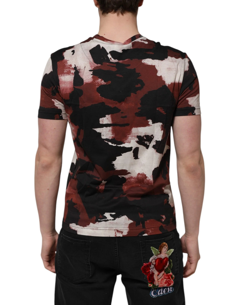 Dolce & Gabbana Multicolor Camouflage Men Crew Neck T-shirt - T-Shirts