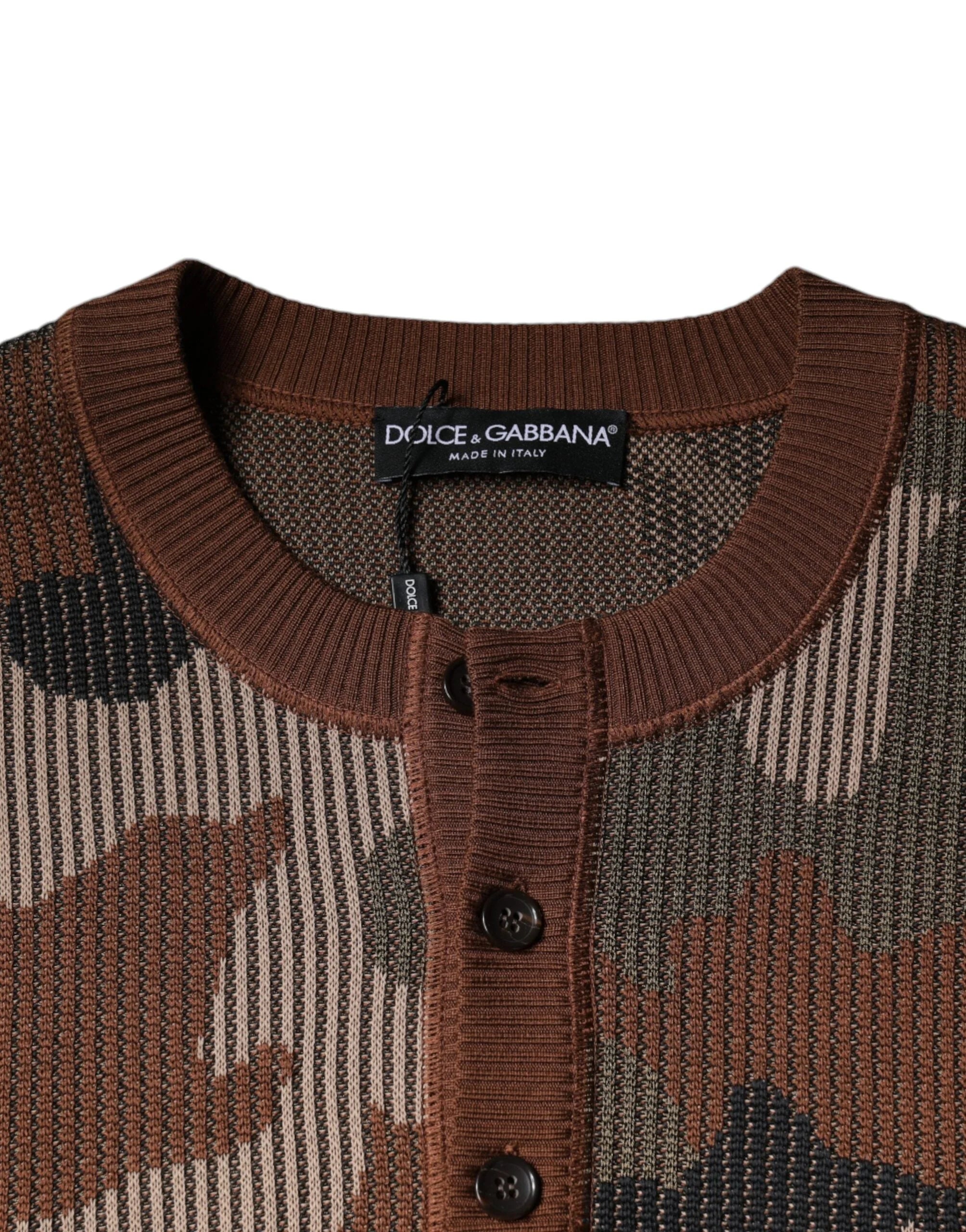 Dolce & Gabbana Multicolor Camouflage Men Pullover Sweater - IT48 | M - Sweaters