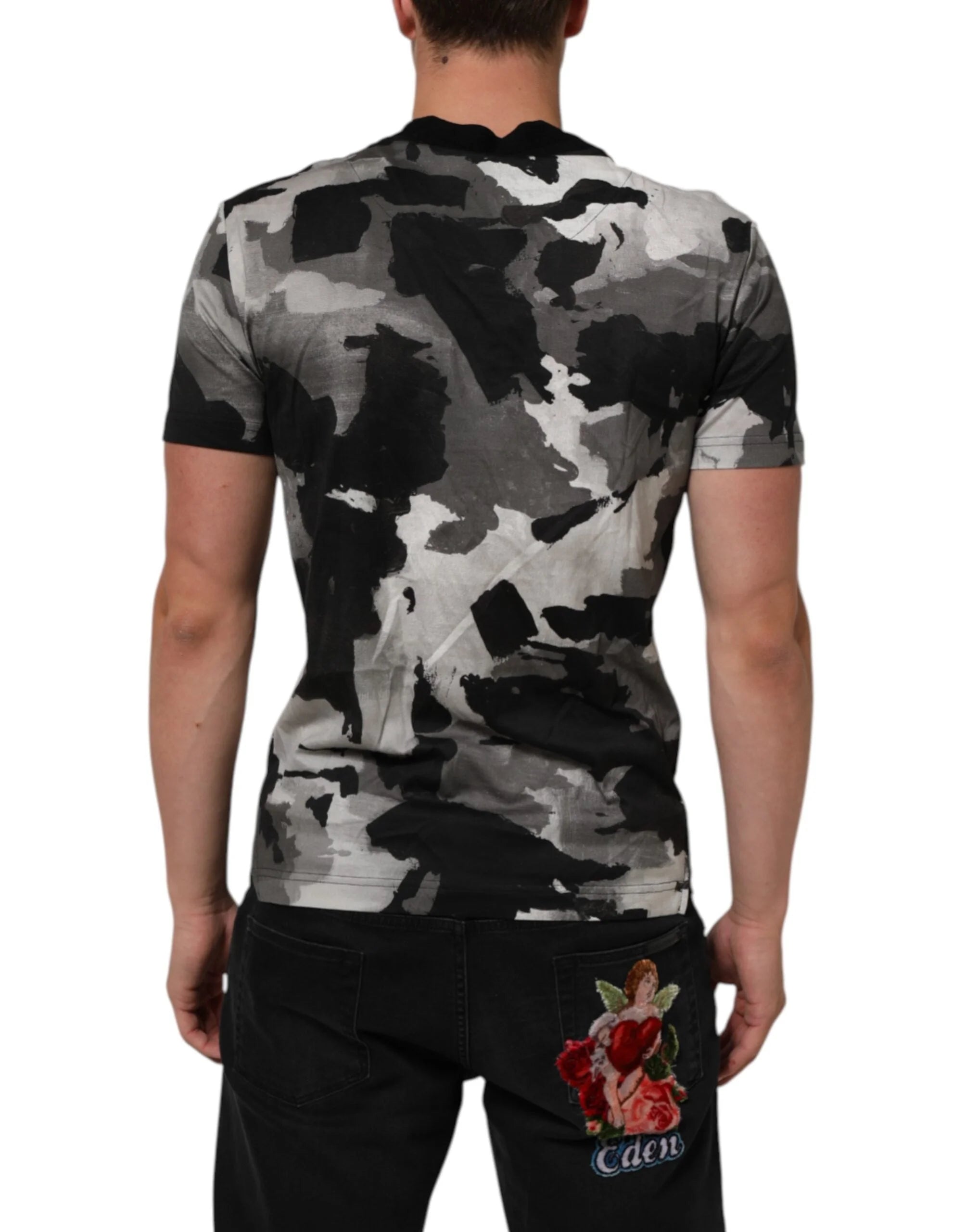 Dolce & Gabbana Multicolor Camouflage Men Short Sleeves T-shirt - T-Shirts