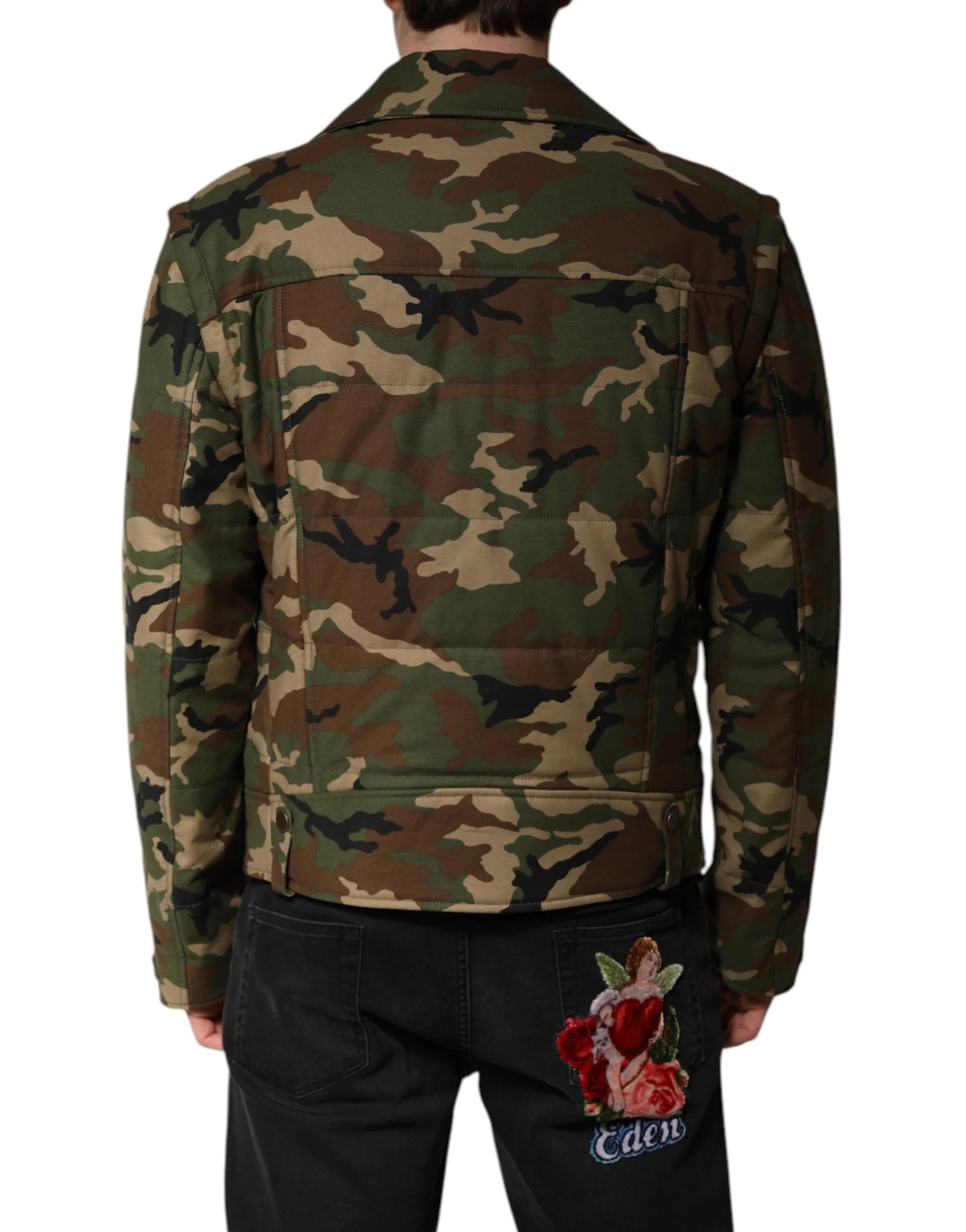 Dolce & Gabbana Multicolor Camouflage Nylon Biker Jacket - IT52 | XL - Bomber Jackets